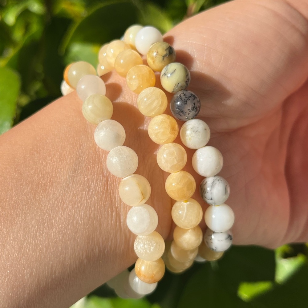 8mm Yellow crystal bracelet set‎